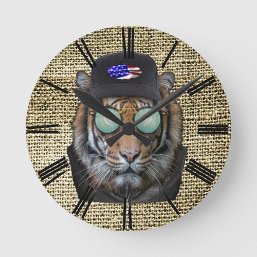 Rastafarian_wildlife lion humor design round clock