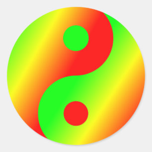 Rastafarian Yin Yang Classic Round Sticker