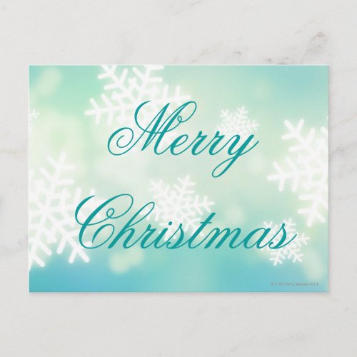 Raster illustration of glowing snowflakes holiday postcard