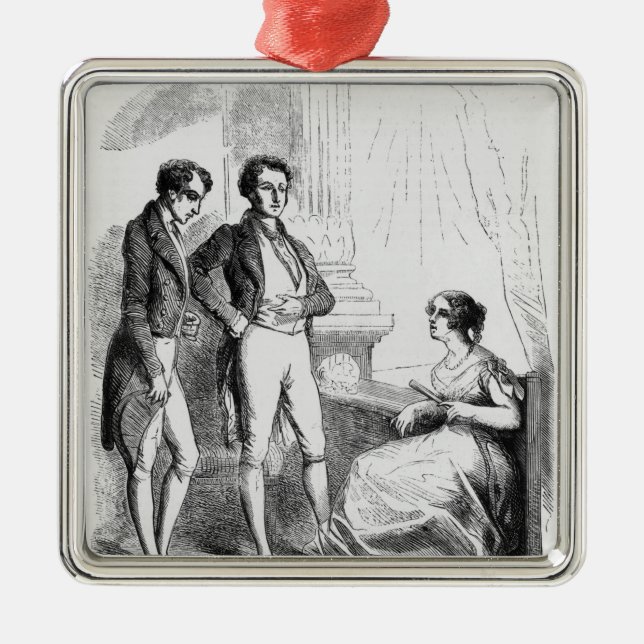 Rastignac introduced to Madame de Nucingen Metal Ornament (Front)