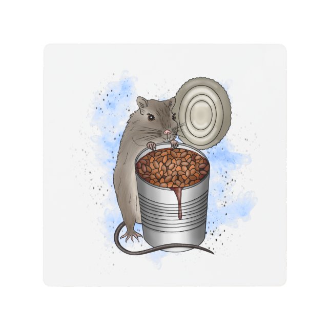 Rat and Bake Beans Metal Print (Front)