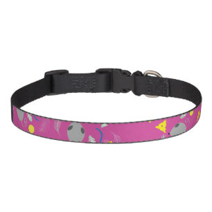 Rat and Cheese Tropical Pink Shapes Pet Collar