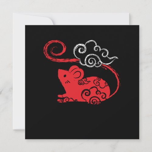 Rat And Clouds Zodiac Sign Year Of The Rat Gift Invitation