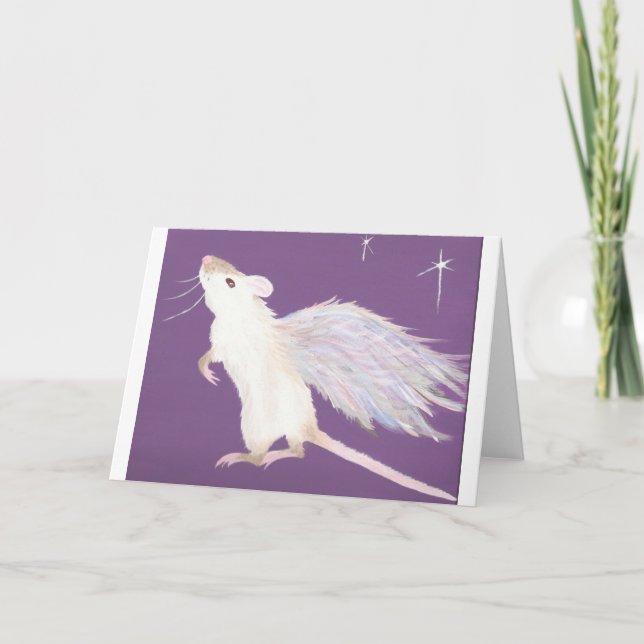 Rat angel greeting card! card (Front)