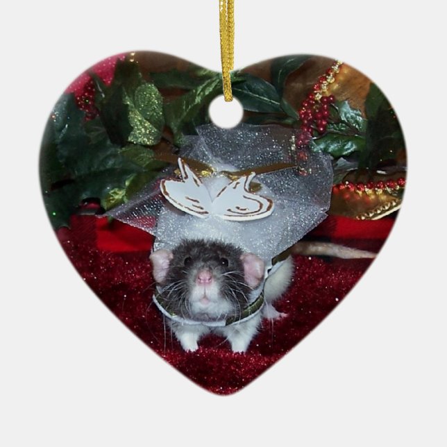 Rat Angel Rudyard Ornament (Front)