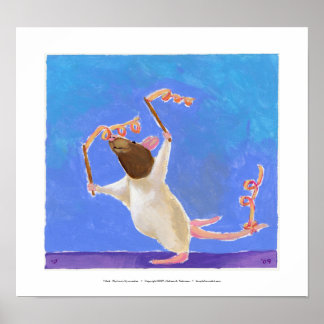 Rat art fun ribbon dancing - Rhythmic Gymnastics Poster