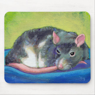 Rat art guardian beautiful smart pet colorful fun mouse pad