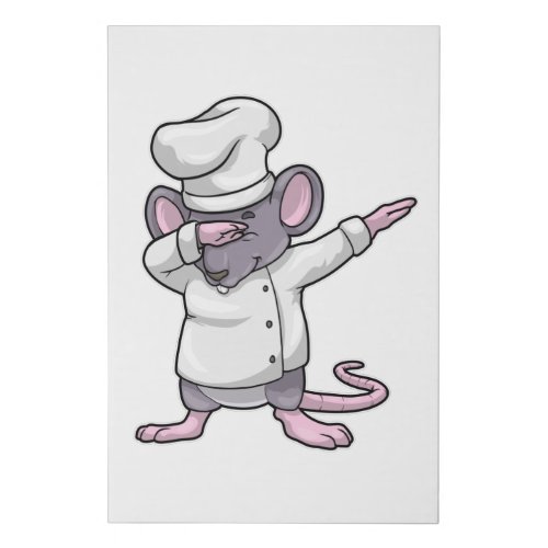 Rat as Chef with at Hip Hop Dance Dab Faux Canvas Print