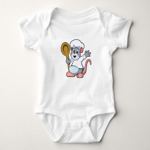 Rat as Chef with Cooking apron Baby Bodysuit