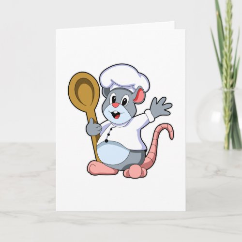 Rat as Chef with Cooking apron Card