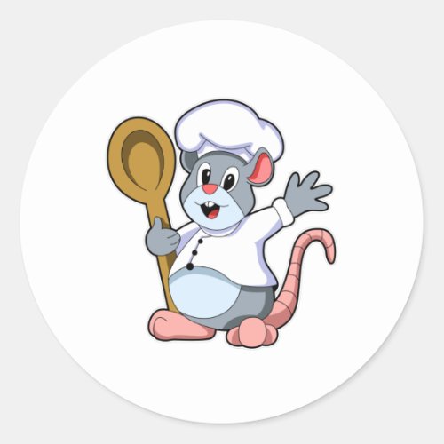 Rat as Chef with Cooking apron Classic Round Sticker