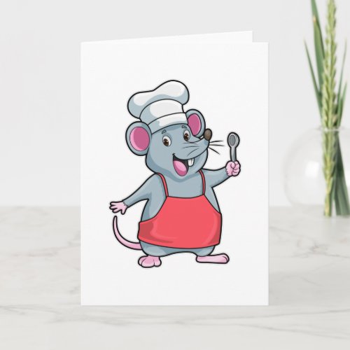 Rat as Chef with Cooking apron  Spoon Card