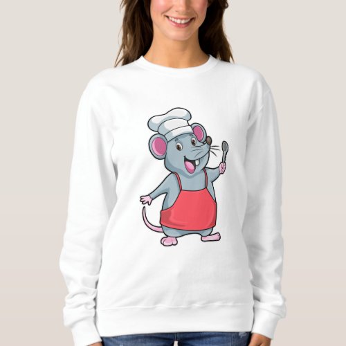 Rat as Chef with Cooking apron  Spoon Sweatshirt