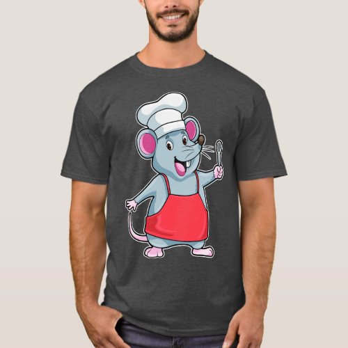 Rat as Chef with Cooking apron Wooden spoon T_Shirt