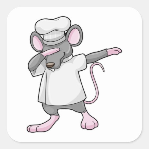 Rat as Cook at Hip Hop Dance Dab Square Sticker