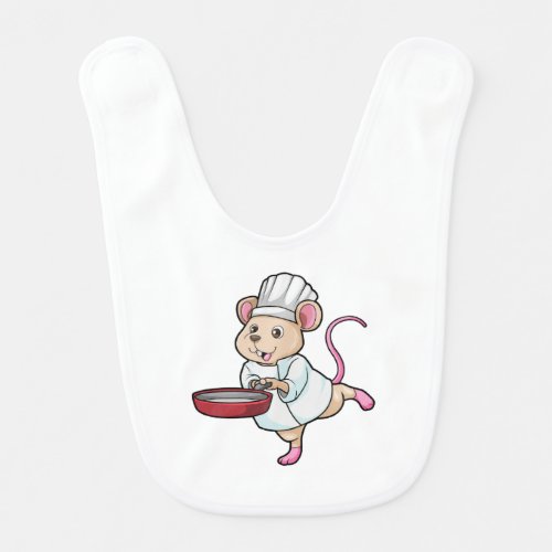 Rat as Cook with Pan  Cooking hat Baby Bib