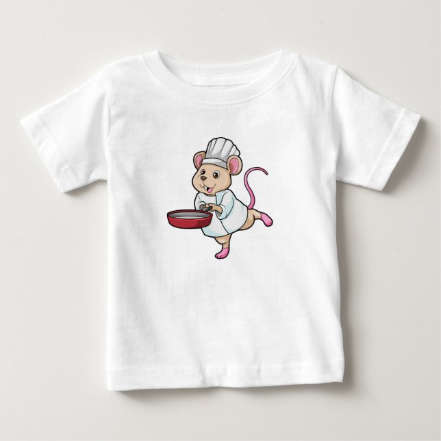 Rat as Cook with Pan & Cooking hat Baby T-Shirt (Front)