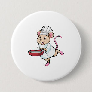 Rat as Cook with Pan & Cooking hat Button