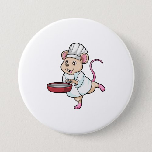 Rat as Cook with Pan  Cooking hat Button