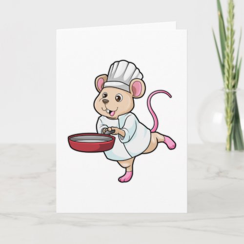 Rat as Cook with Pan  Cooking hat Card