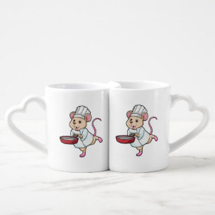 Rat as Cook with Pan & Cooking hat Coffee Mug Set