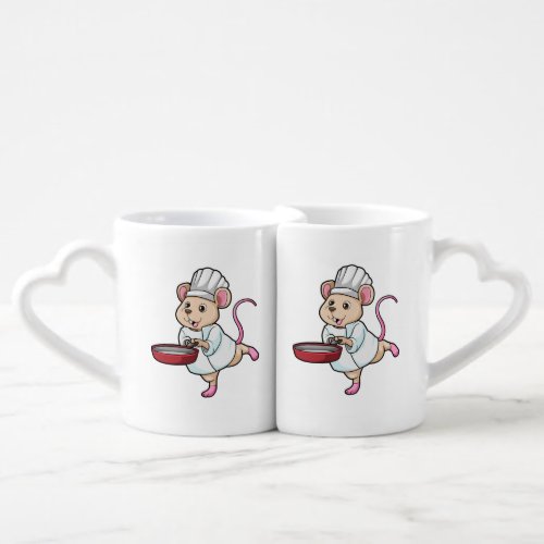 Rat as Cook with Pan  Cooking hat Coffee Mug Set