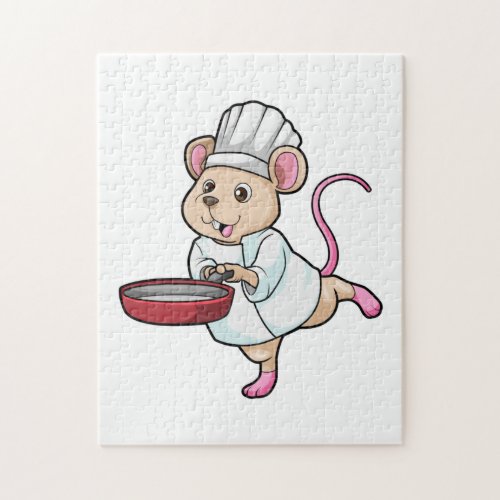 Rat as Cook with Pan  Cooking hat Jigsaw Puzzle