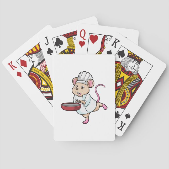 Rat as Cook with Pan & Cooking hat Poker Cards (Back)