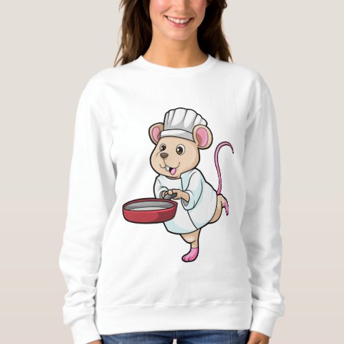 Rat as Cook with Pan  Cooking hat Sweatshirt
