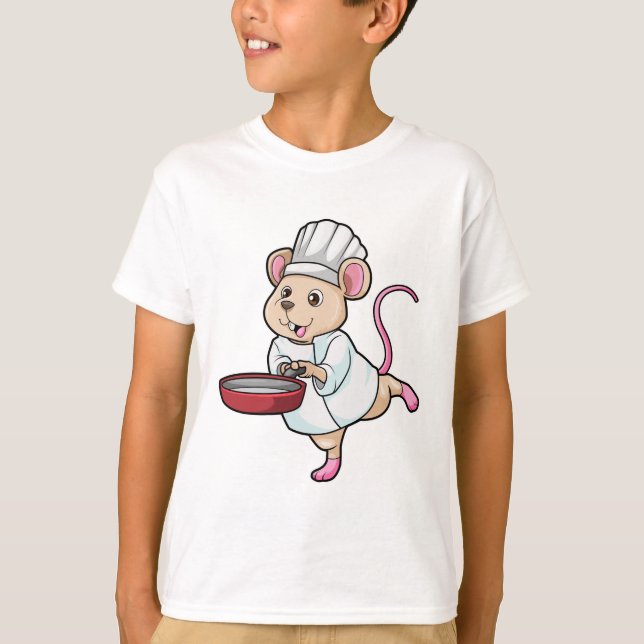 Rat as Cook with Pan & Cooking hat T-Shirt (Front)