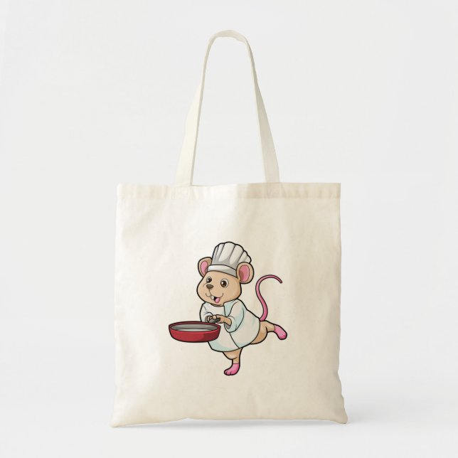 Rat as Cook with Pan & Cooking hat Tote Bag (Front)