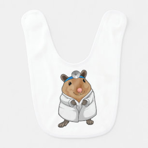 Rat as Doctor with Doctor's coat Baby Bib