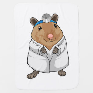 Rat as Doctor with Doctor's coat Baby Blanket
