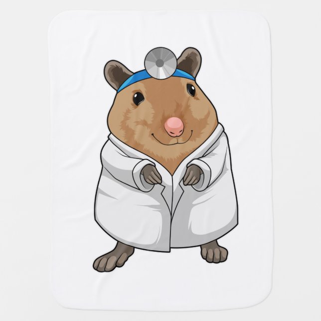 Rat as Doctor with Doctor's coat Baby Blanket (Front)