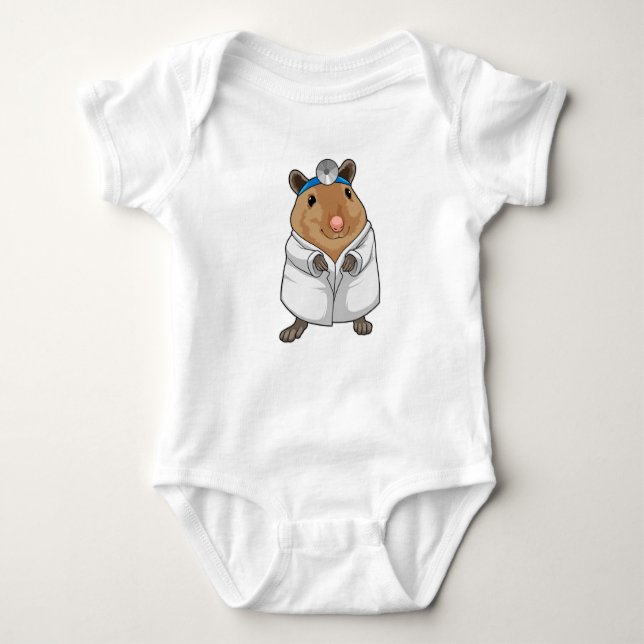 Rat as Doctor with Doctor's coat Baby Bodysuit (Front)