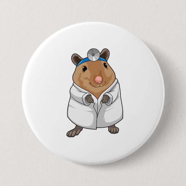 Rat as Doctor with Doctor's coat Button (Front)
