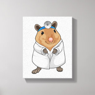 Rat as Doctor with Doctor's coat Canvas Print