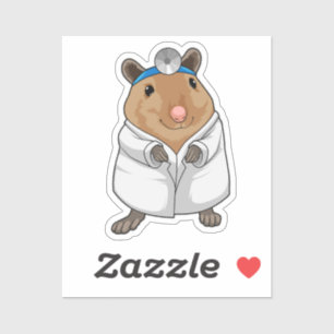 Rat as Doctor with Doctor's coat Sticker