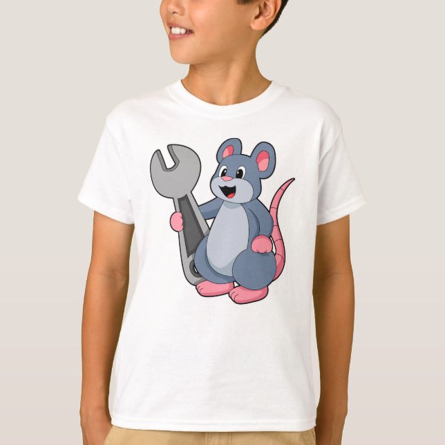 Rat as Mechanic with Wrench T-Shirt (Front)