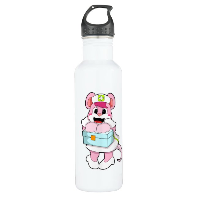 Rat as Nurse with Box Stainless Steel Water Bottle (Front)