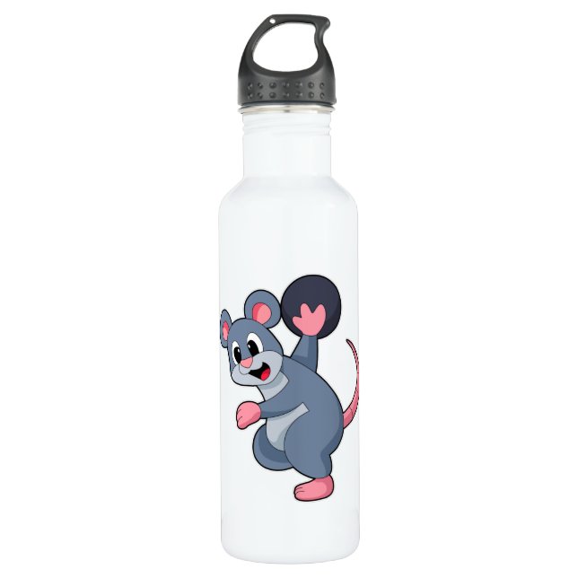 Rat at Bowling with Bowling ball Stainless Steel Water Bottle (Front)