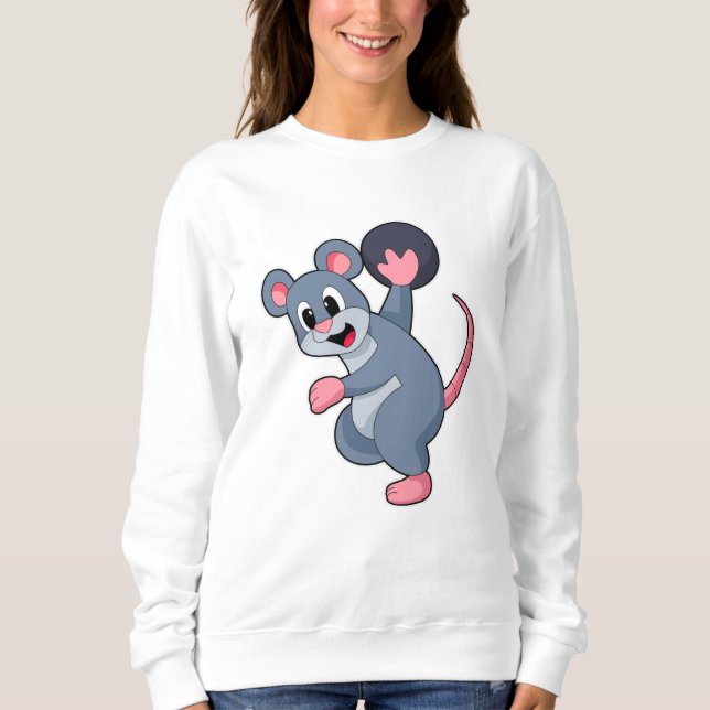 Rat at Bowling with Bowling ball Sweatshirt (Front)
