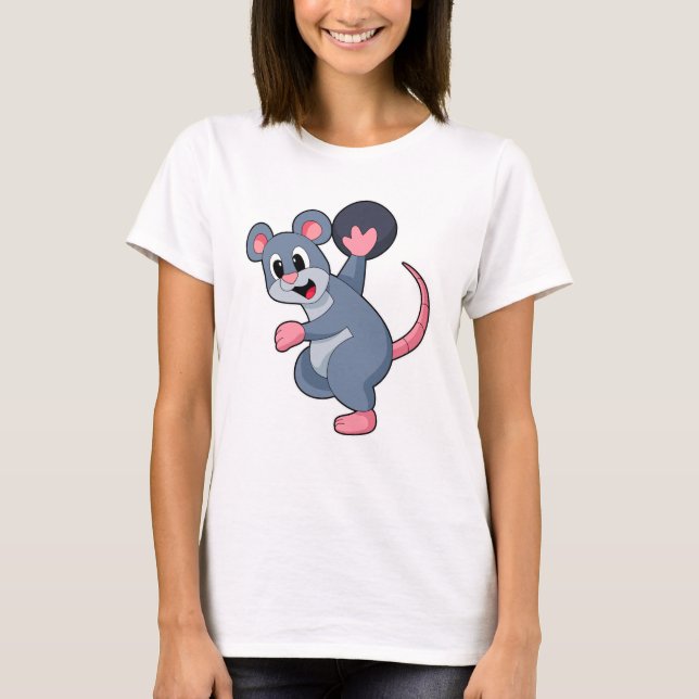 Rat at Bowling with Bowling ball T-Shirt (Front)
