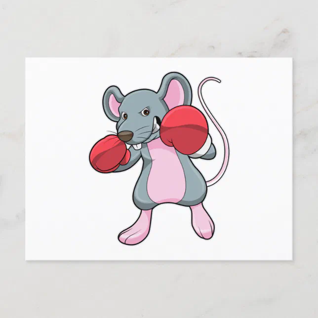 Rat at Boxing with Boxing gloves Postcard | Zazzle