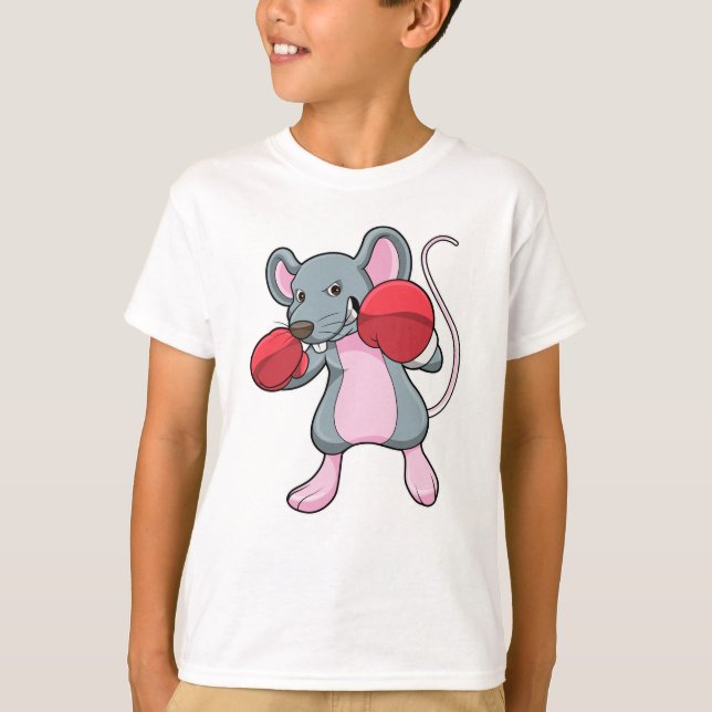 Rat at Boxing with Boxing gloves T-Shirt (Front)