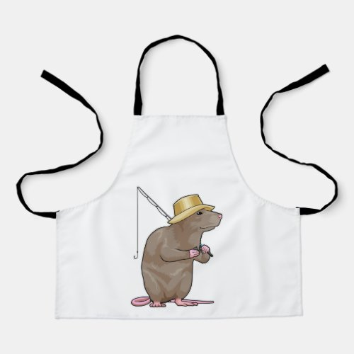 Rat at Fishing with Fishing rod Apron