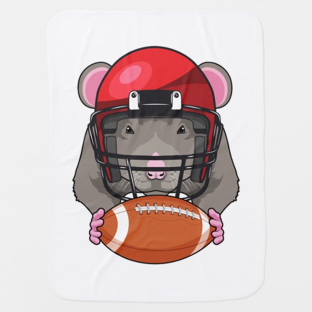 Rat at Football Sports Baby Blanket (Front)