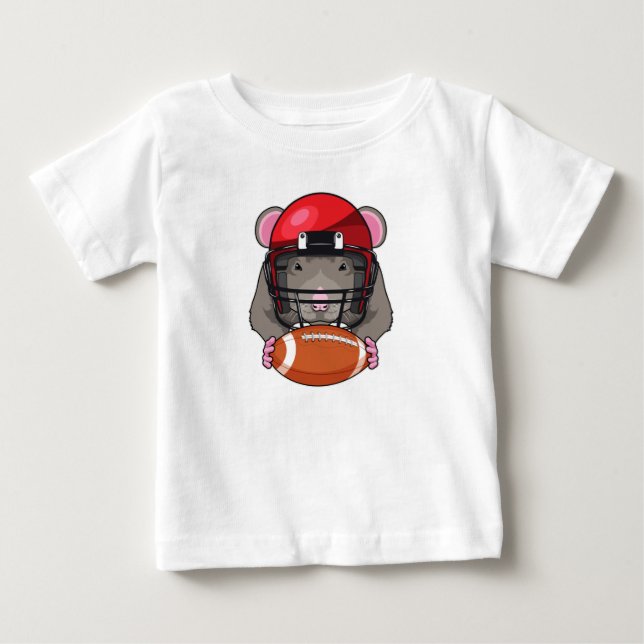 Rat at Football Sports Baby T-Shirt (Front)