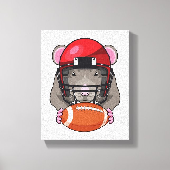 Rat at Football Sports Canvas Print (Front)