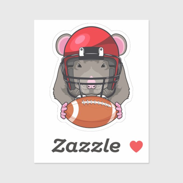 Rat at Football Sports Sticker (Sheet)